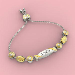 Granddaughter Bolo Candy Bracelet With Two Personalised Engravings