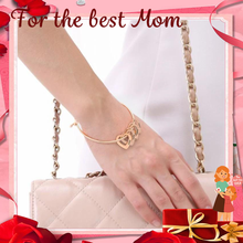 Load image into Gallery viewer, Mother&#39;s Day Gift Family Bangle Bracelet with Heart Shape Pendants
