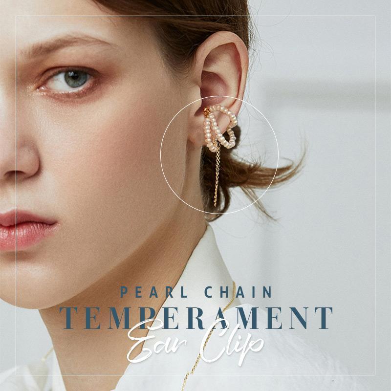 Pearl Chain Temperament Ear Clip
