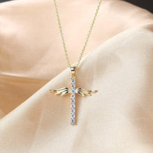 Load image into Gallery viewer, Angel wings cross necklace
