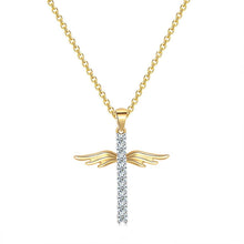 Load image into Gallery viewer, Angel wings cross necklace

