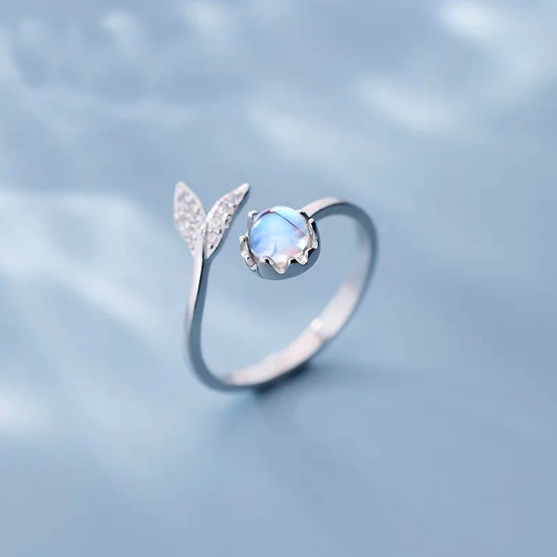 Cute tail moonstone Personality Adjustable Ring