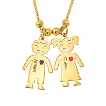 Load image into Gallery viewer, Necklace With Engraved Children Charms
