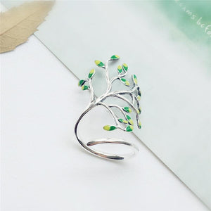 Forest  Green Leaf Ring