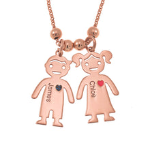 Load image into Gallery viewer, Necklace With Engraved Children Charms
