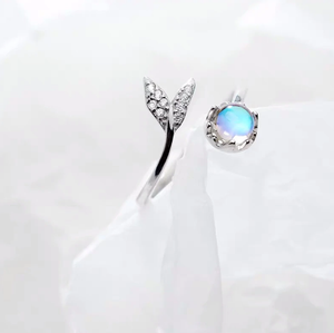 Cute tail moonstone Personality Adjustable Ring