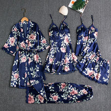 Load image into Gallery viewer, Mulberry  Silk 5 Piece Pajama Set
