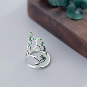 Forest  Green Leaf Ring