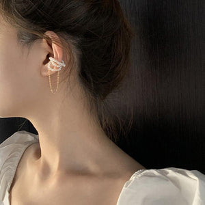 Pearl Chain Temperament Ear Clip