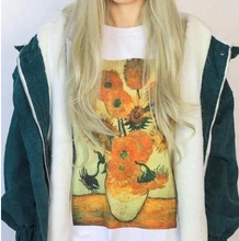 Load image into Gallery viewer, Summer Fashion Top Tee Van Gogh Sunflower Van Gogh 3D Printed T-Shirt
