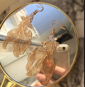 Gold Koi Fish Earrings