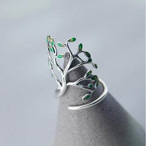 Forest  Green Leaf Ring