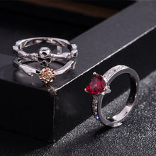 Load image into Gallery viewer, Gothic Skull Silver Rings Set For Women
