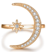 Load image into Gallery viewer, Moon &amp; Star Ring (Size Adjustable)
