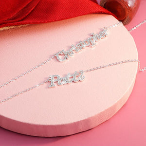Muttertagsgeschenk personalisierte glänzende Diamant-Namenshalskette