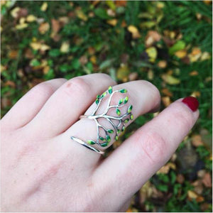 Forest  Green Leaf Ring