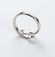 Load image into Gallery viewer, High-Quality S925 Love Hug Ring Silver Color Open Ring for Women Jewelry Gifts for Lovers
