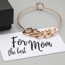 Load image into Gallery viewer, Mother&#39;s Day Gift Family Bangle Bracelet with Heart Shape Pendants
