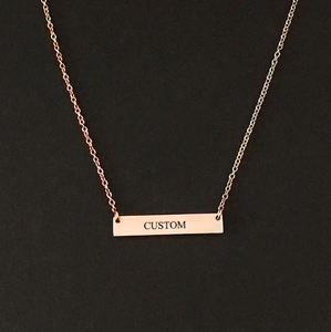 Engraving Square Bar Personalized Name Necklaces