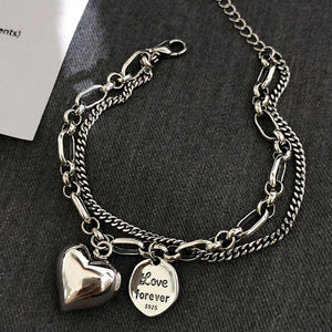 'Love Forever' Silver Charm Bracelet