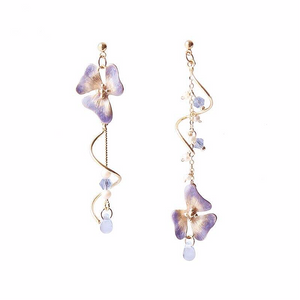 Purple Pansy Earrings