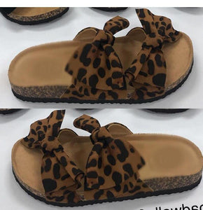 2021 Women Sandals Shoes Bow-Knot Anti-Slip Flat Sandals Comfortable Retro Beach Shoes Plus Size