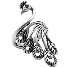 Load image into Gallery viewer, Silver Peacock Charm Ring
