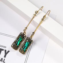 Load image into Gallery viewer, Emerald Green Crystal Earrings
