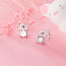 Load image into Gallery viewer, Silver Mouse Earrings
