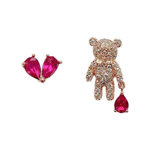Teddy Bear & Heart Earrings