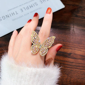Crystal Butterfly Ring