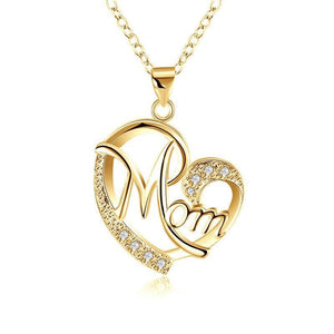 'Mom' Heart Pendant Necklace