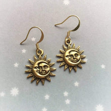 Load image into Gallery viewer, Sun &amp; Moon Pendant Earrings
