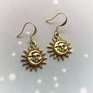 Sun & Moon Pendant Earrings