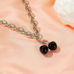 Black Cherry Pendant Necklace