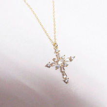 Load image into Gallery viewer, Crystal Cross Pendant Necklace
