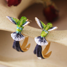 Load image into Gallery viewer, Flying Hummingbird Earrings
