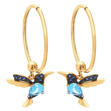 Load image into Gallery viewer, Hummingbird Hoop Earrings
