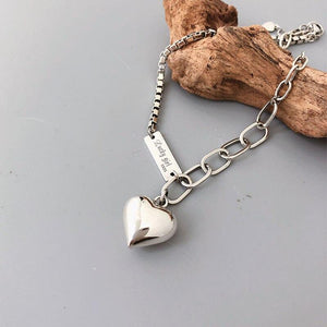 'Lucky Girl' Silver Charm Bracelet