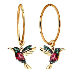 Hummingbird Hoop Earrings