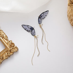 Butterfly Wing Tassel Earrings