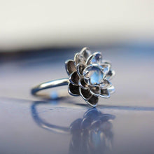 Load image into Gallery viewer, Moonstone Lotus Flower Ring
