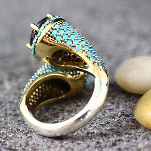 Turquoise Beaded Statement Ring