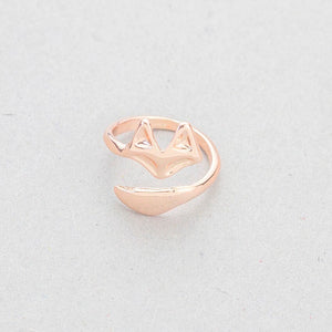 Rose Gold Color Adjustable Cute Fox Rings
