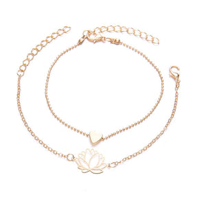 Lotus & Heart Bracelet Set