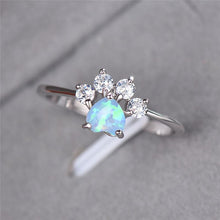 Load image into Gallery viewer, Opal &amp; Crystal Paw Ring
