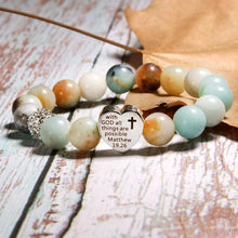 Load image into Gallery viewer, Amazonite Bible Verse Bracelet
