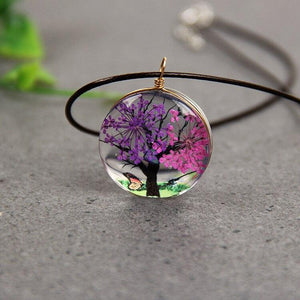 Dried Flower Pendant Necklace