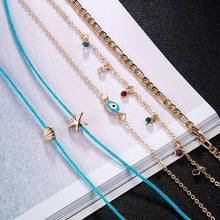 Load image into Gallery viewer, Evil Eye Charm Anklet Set

