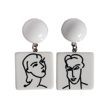 Load image into Gallery viewer, Abstract Face Drop Earrings
